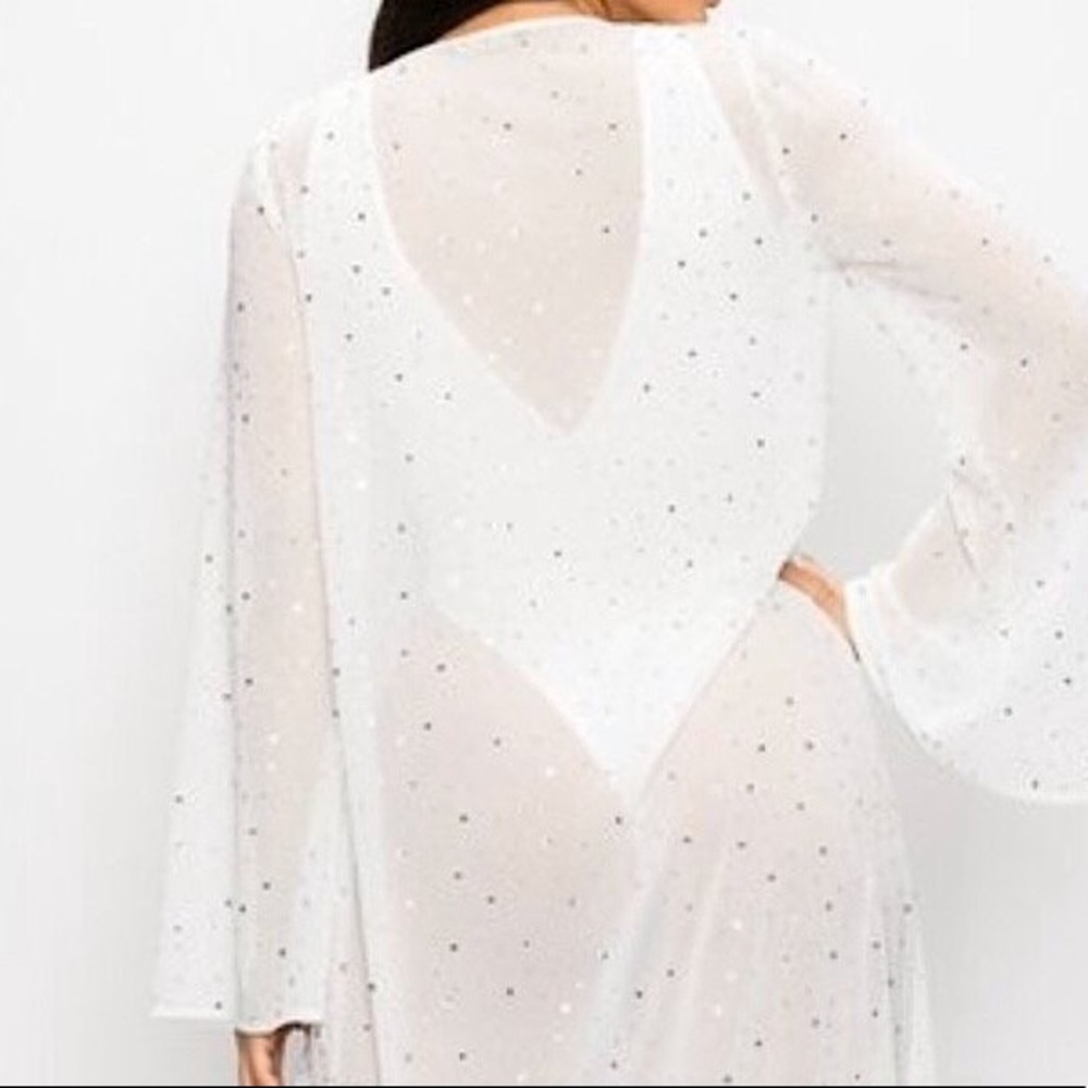White Sparkle Rhinestone Bodysuit - Picture 4 of 4